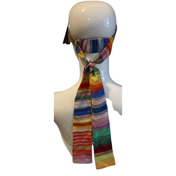 ETRO Womens Straw Cap Visor Hat with Silk Scarf NEW main image 7